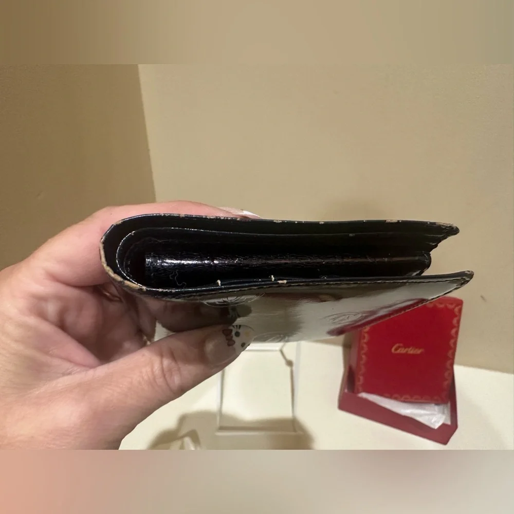 Cartier Happy Birthday Black Mens Wallet W/box and dustbag